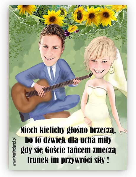 Naklejka Ślub Gitara 1 (kpl 12 szt.)   Zielony