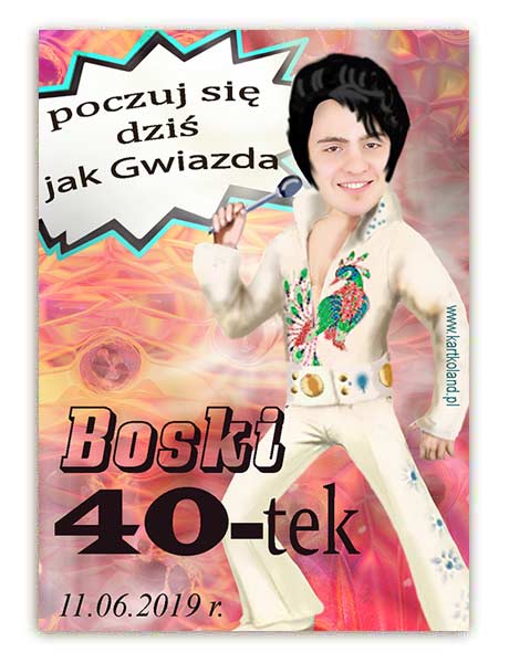 Naklejka Urodziny Elvis (kpl 12 szt.)    Różowy