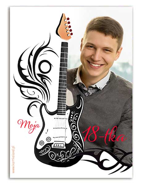 Naklejka Urodziny Gitara 1 (kpl 12 szt.) Biały