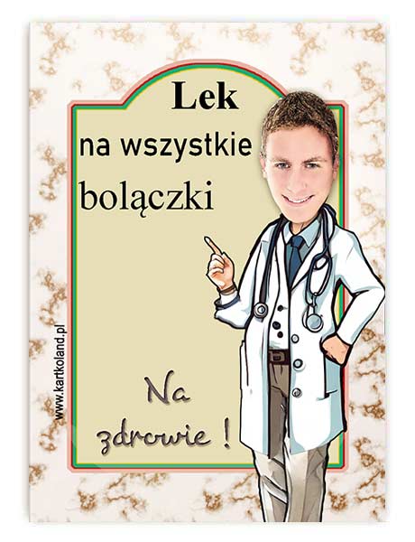 Naklejka Urodziny Lekarz  (kpl 12 szt.)    Brązowy