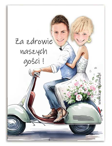 Naklejka Ślub Motocykl  (kpl 12 szt.)   pastelowy