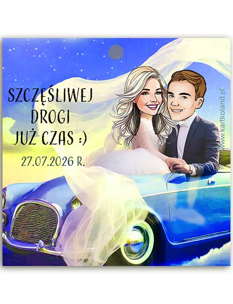 Zawieszka Ślub Autko 1 (kpl 12 szt.)   