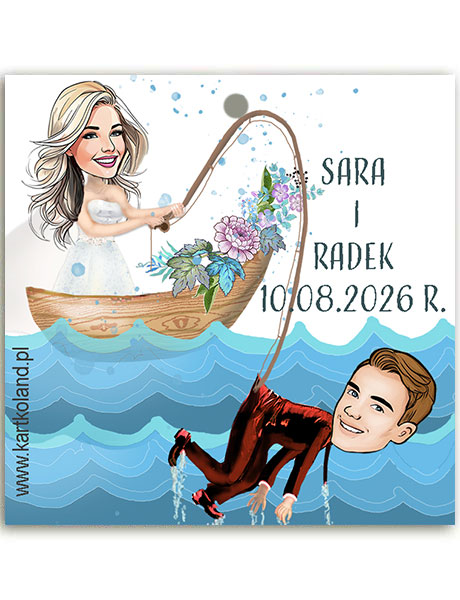 Zawieszka Ślub Wędkarka  (kpl 12 szt.)      