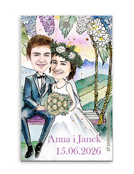 Zawieszka Ślub Huśtawka 2 (kpl 12 szt.)      