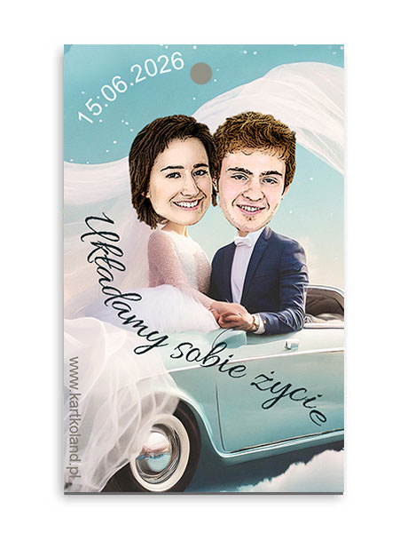 Zawieszka Ślub Autko 2 (kpl 12 szt.)     