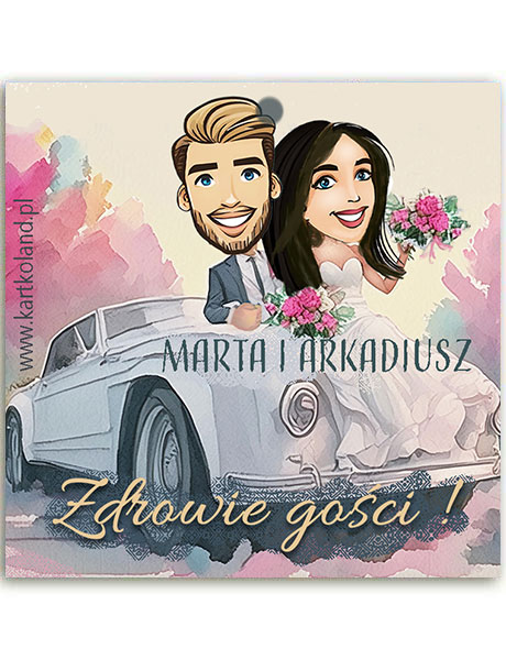 Zawieszka Ślub Autko 3 (kpl 12 szt.)    