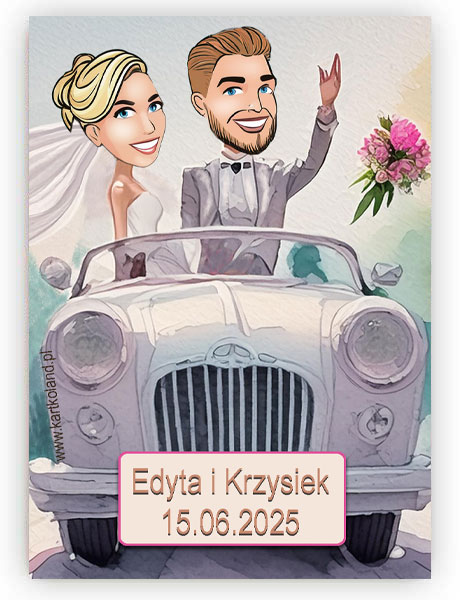 Naklejka Ślub Autko 1  (kpl 12 szt.)   