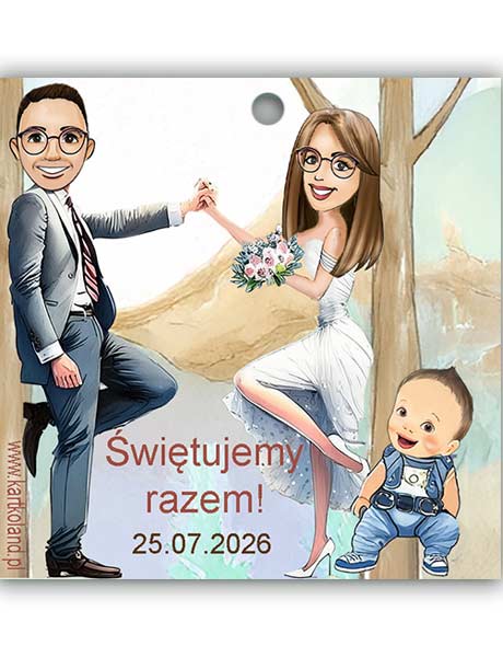 Zawieszka Ślub Rodzinna 2 (kpl 12 szt.)    