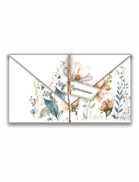 Zaproszenie Komunia Fold Letnie Kwiaty